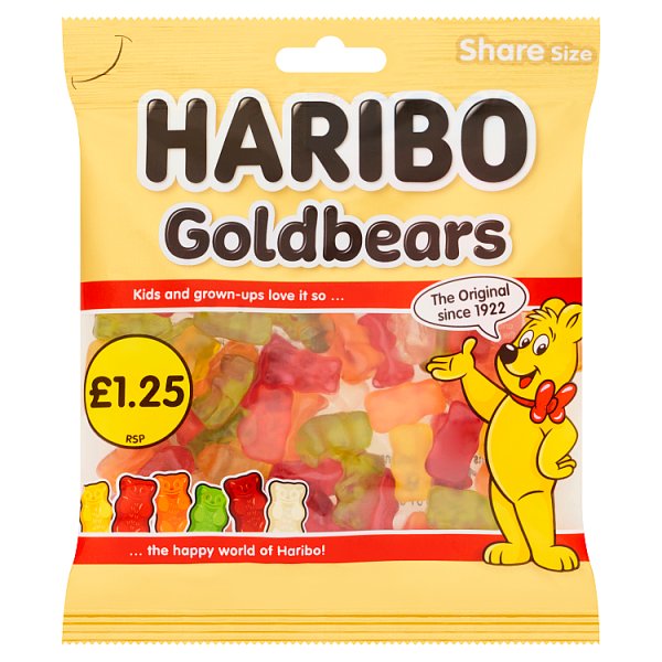 HARIBO Goldbears Jelly Fruit Flavour Sweets Sharing Bag 140g