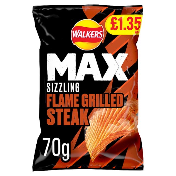 Walkers MAX Flame Grilled Steak Sharing Crisps 70g