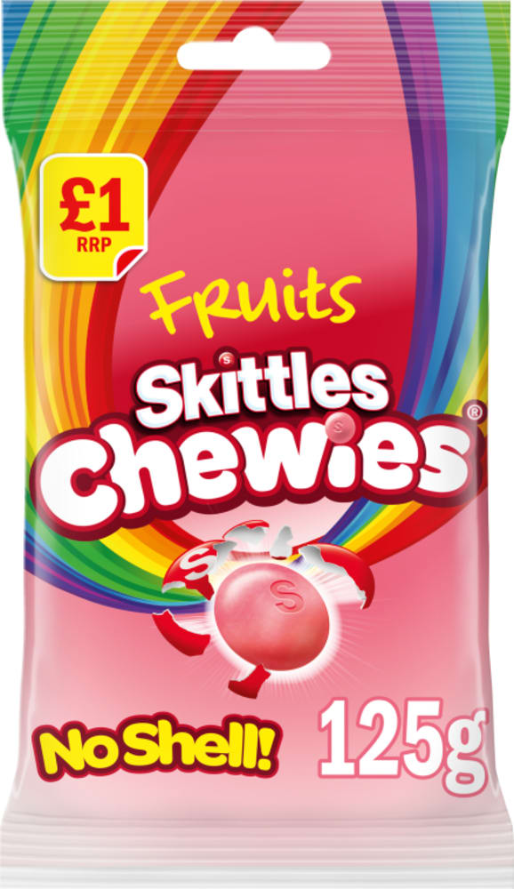 Skittles Chewies Vegan Sweets Fruit Flavoured Treat Bag 125g