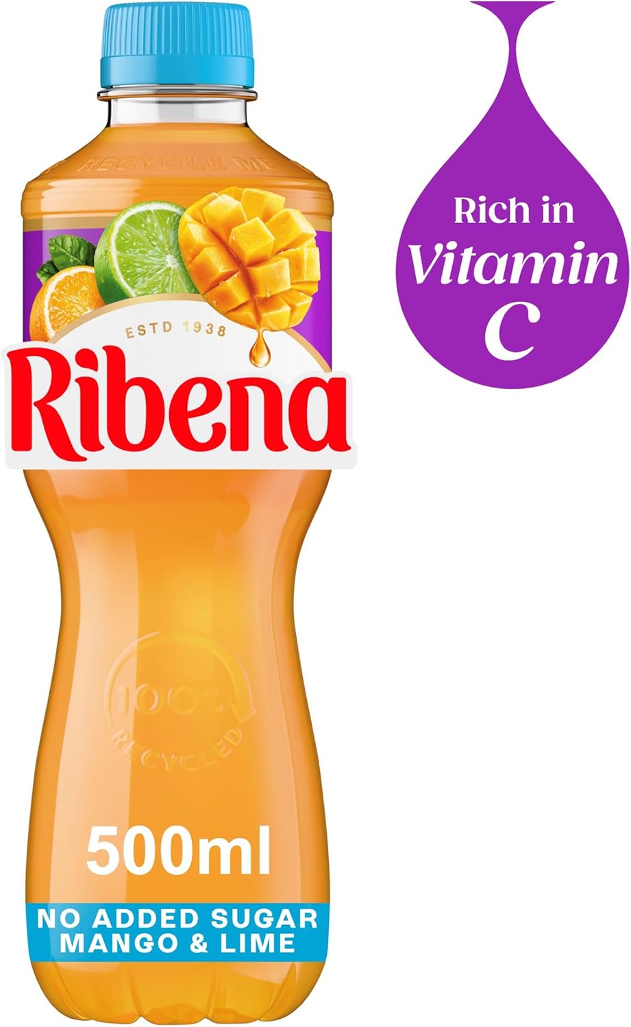 Ribena Mango and Lime No Added Sugar Juice Drink 500ml