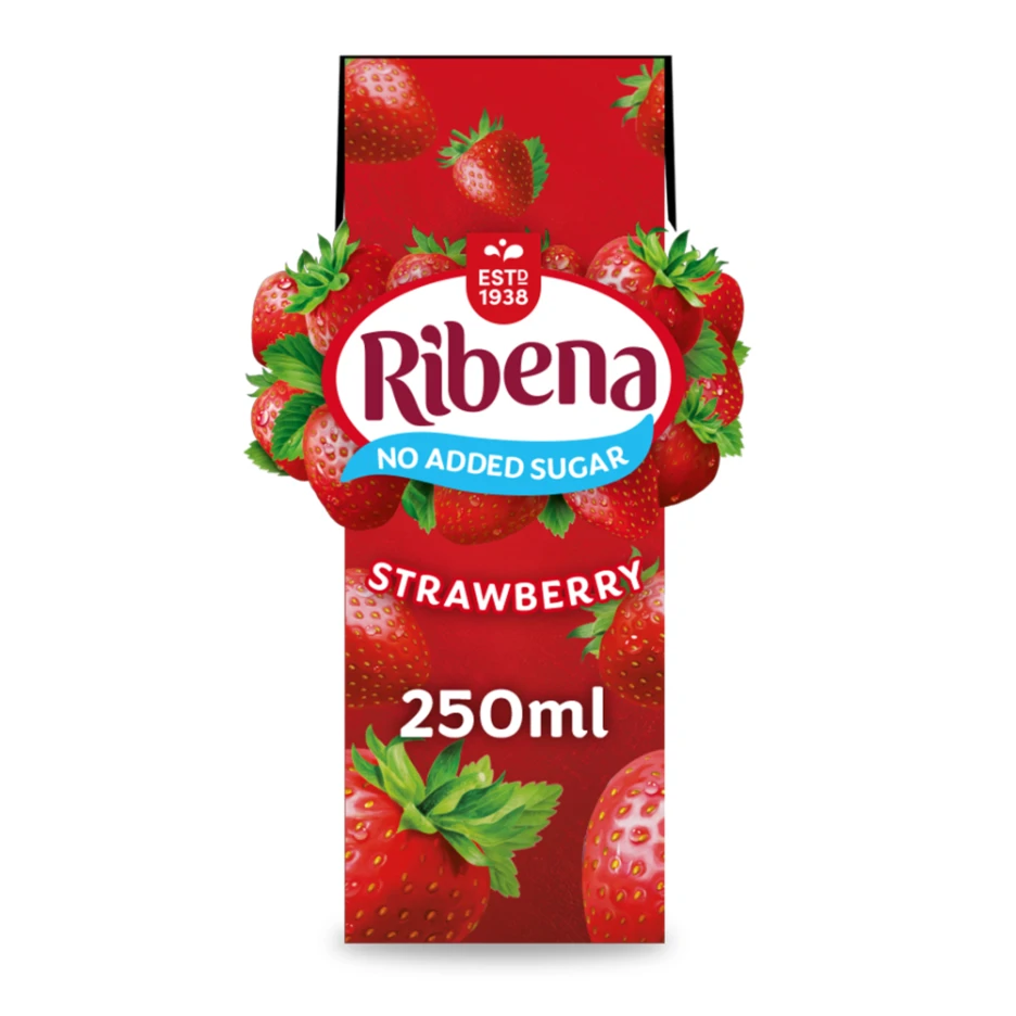 Ribena No Added Sugar Strawberry Juice Drink Carton 250ml