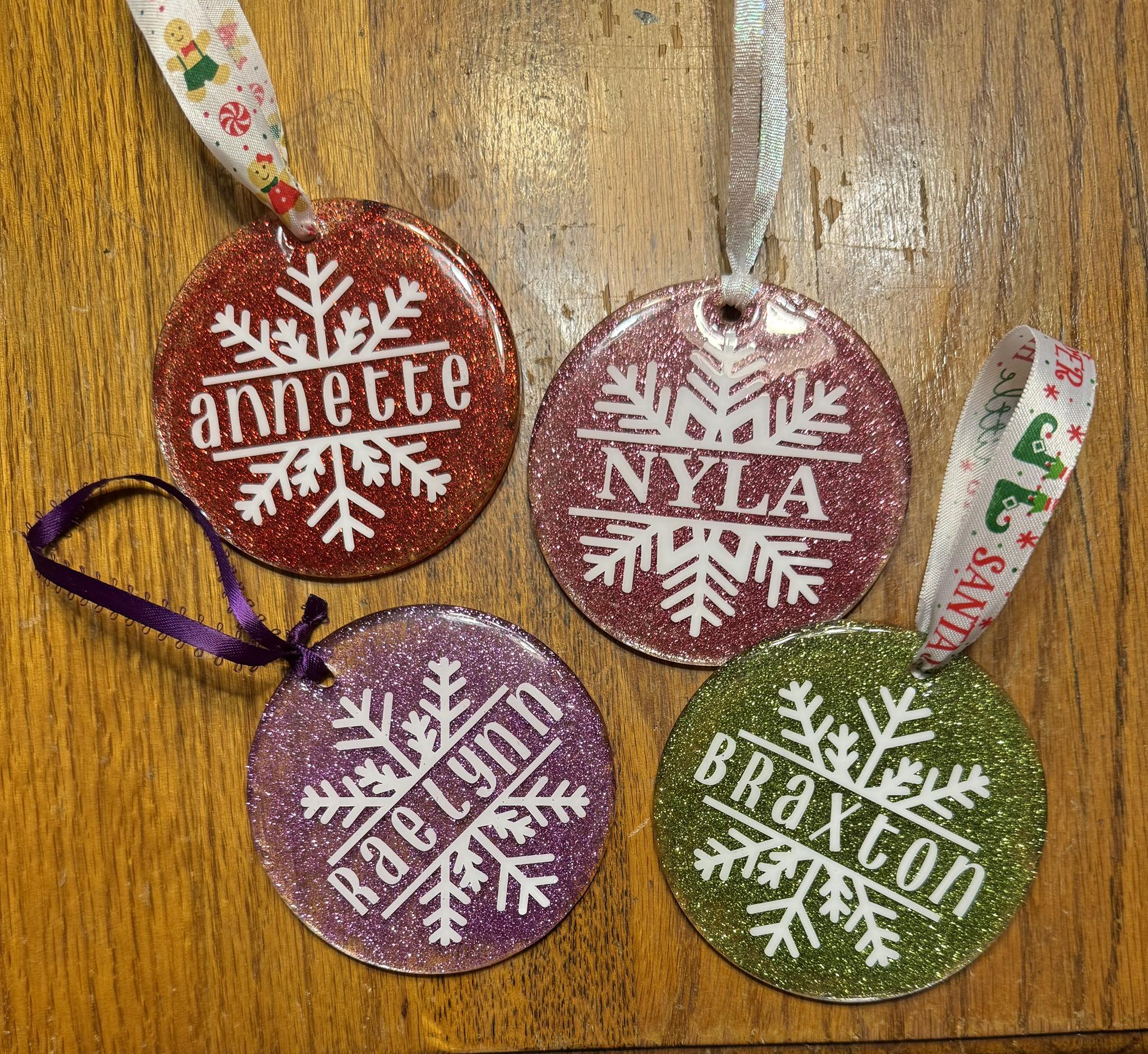 Snowflake glitter Christmas ornament