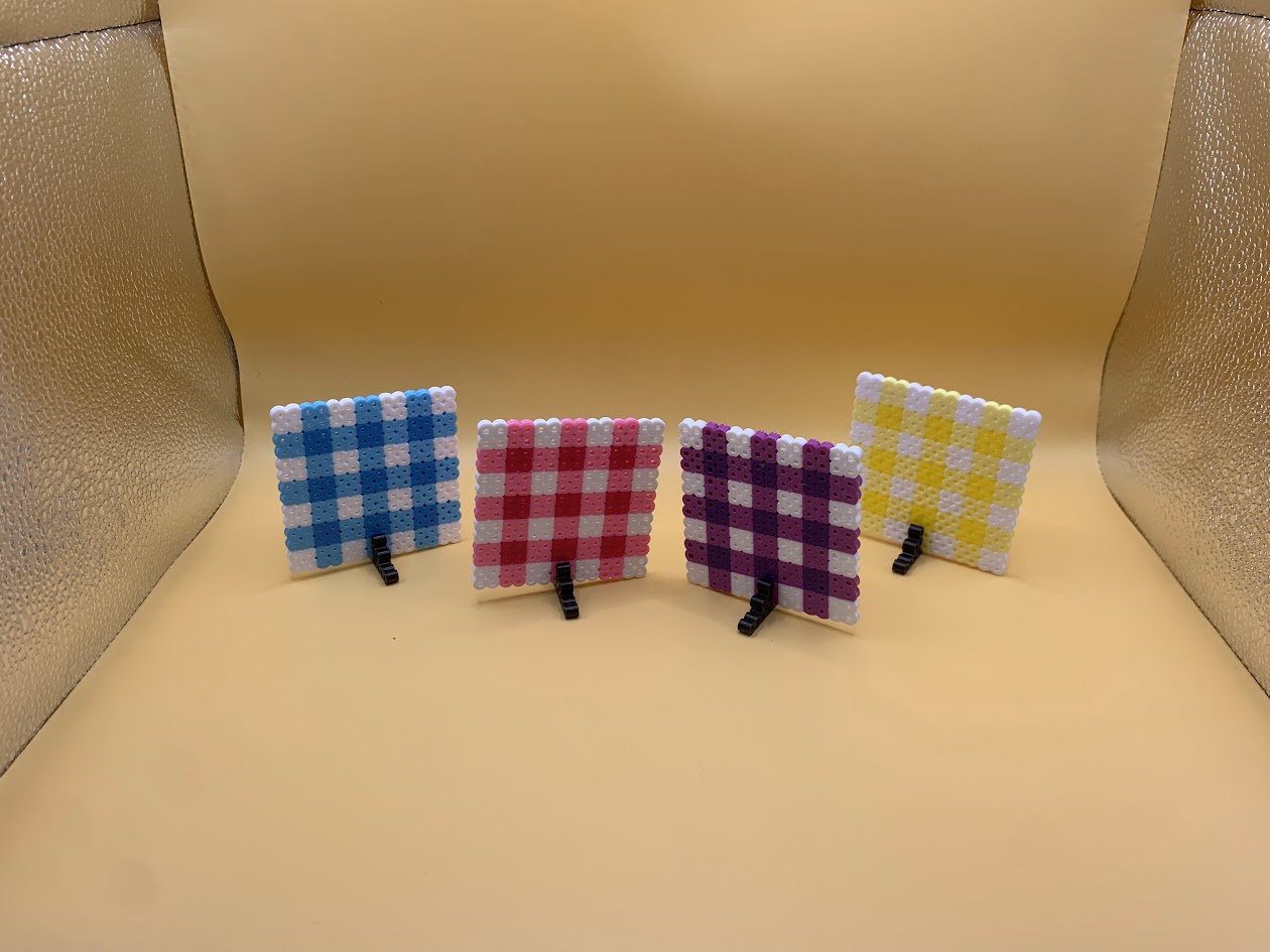 plaid coaster 4pc set