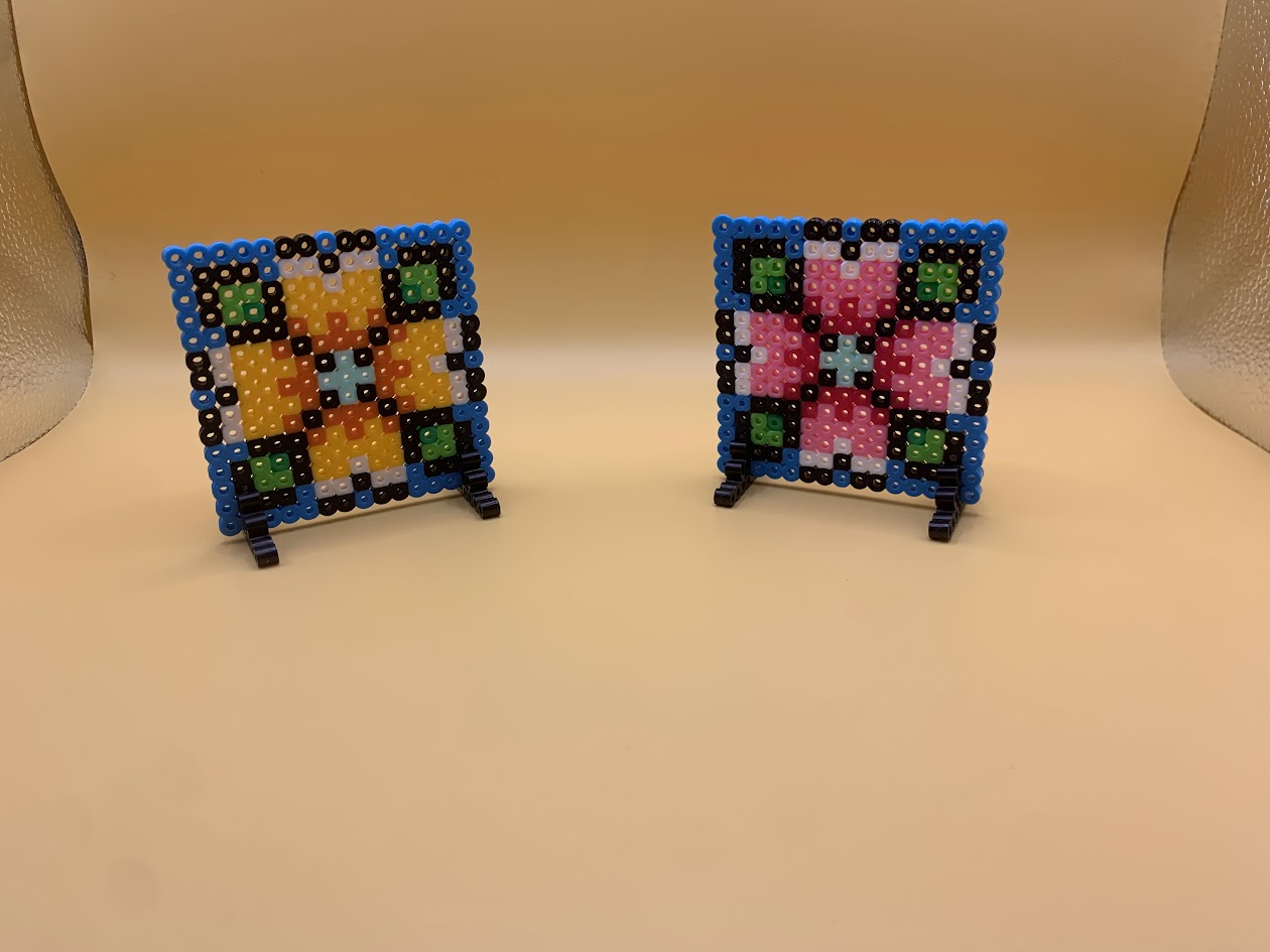 pixel flower coaster 2pc set