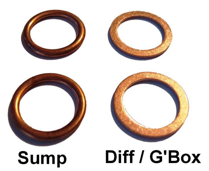 Talbot Express Sump Gearbox Differential Drain Washers