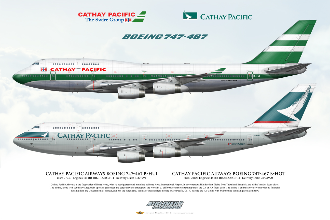Cathay Pacific Airways Boeing 747-467 B-HUI, B-HOT Fine Art Print