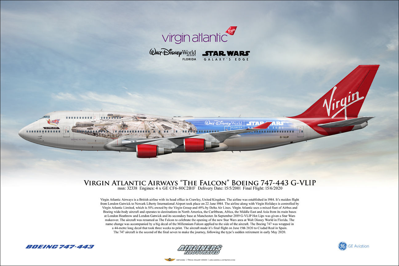Virgin Atlantic Airways The Falcon Boeing 747-443 G-VLIP Airliner ...