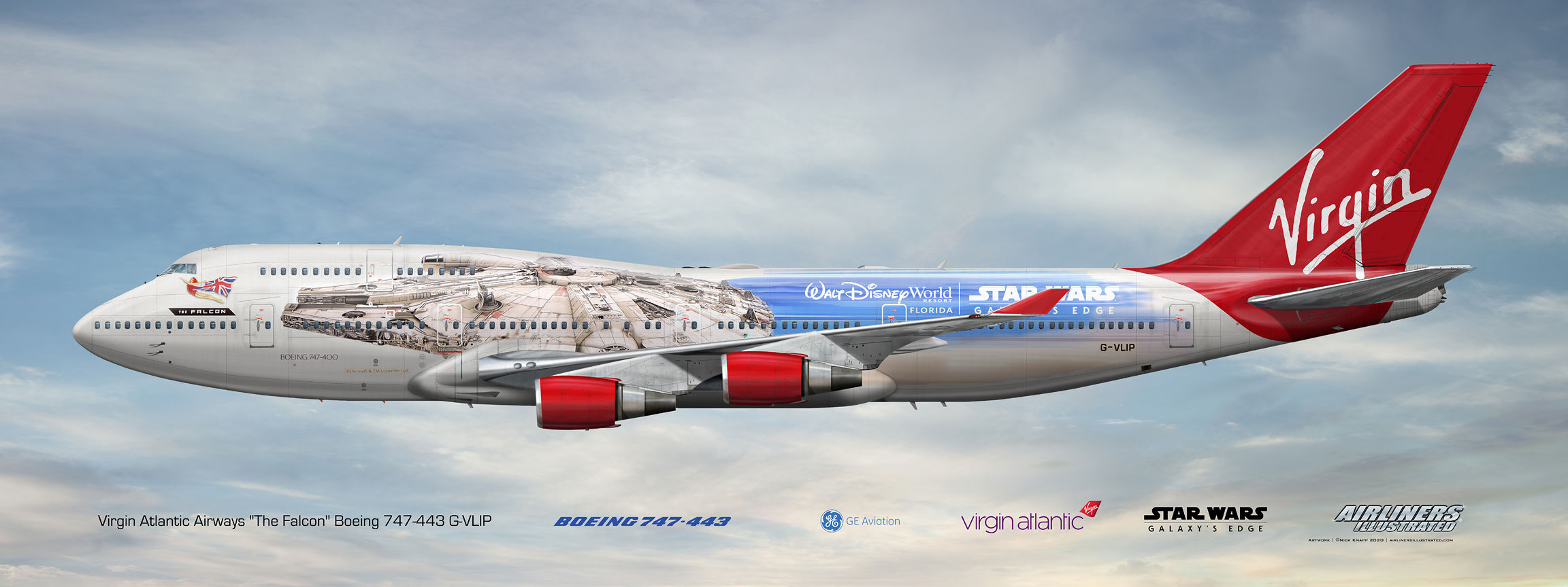 Virgin Atlantic Airways "The Falcon" Boeing 747-443 G-VLIP Airliner ...