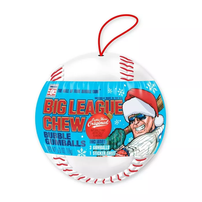 Big League Chew Baseball With Bubble Gumballs 18g Holiday Ornament