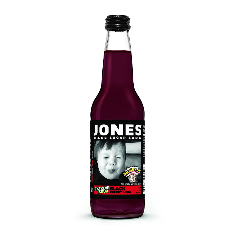 Jones Soda Warheads Black Cherry Soft Drink 355ml Bottle