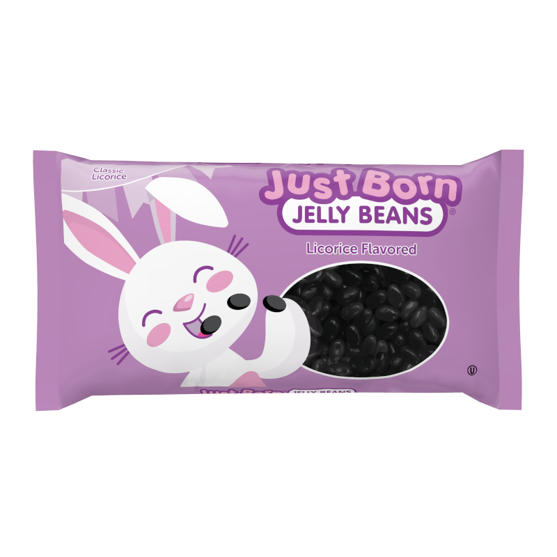 Just Born Liquorice Jelly Beans Easter Licorice Sweets 283g Bag