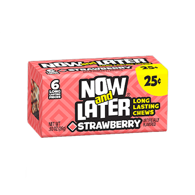 Now and Later Strawberry Candy Sweets 6 Piece 26g Pack
