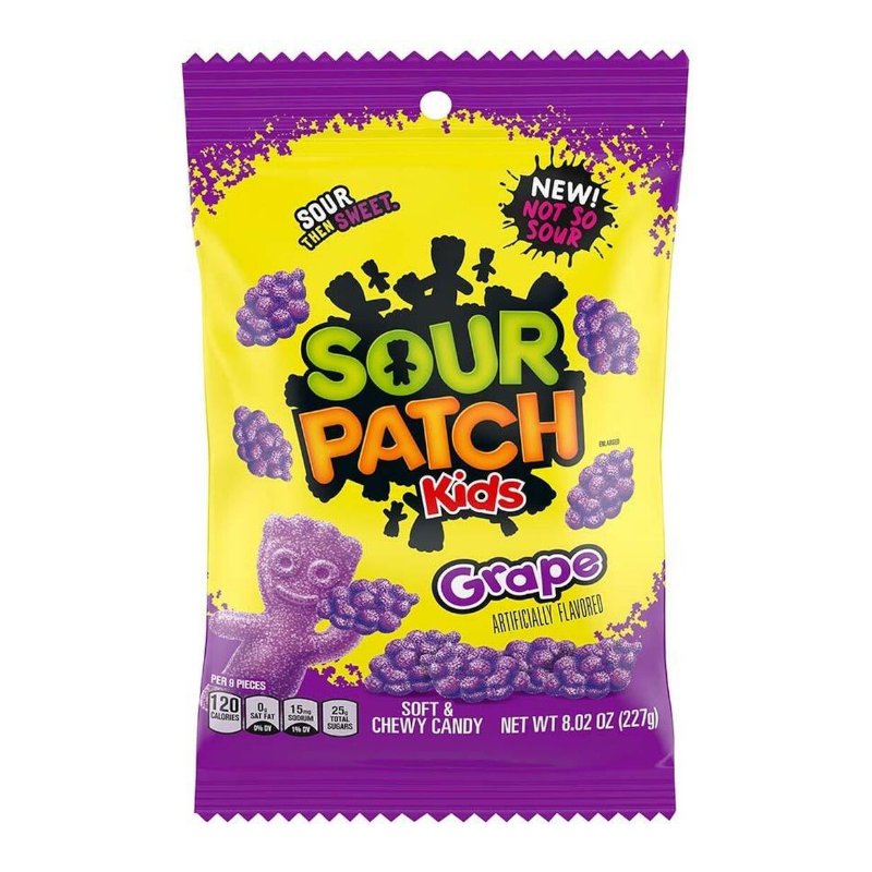 Sour Patch Kids Grape 227g Bag Soft an Chewy Candy Sweets