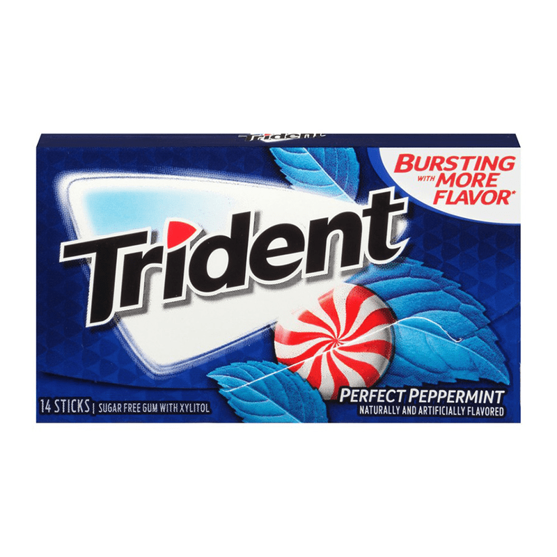 Trident Gum Perfect Peppermint Sugar Free ChewingGum 14 Sticks Pack