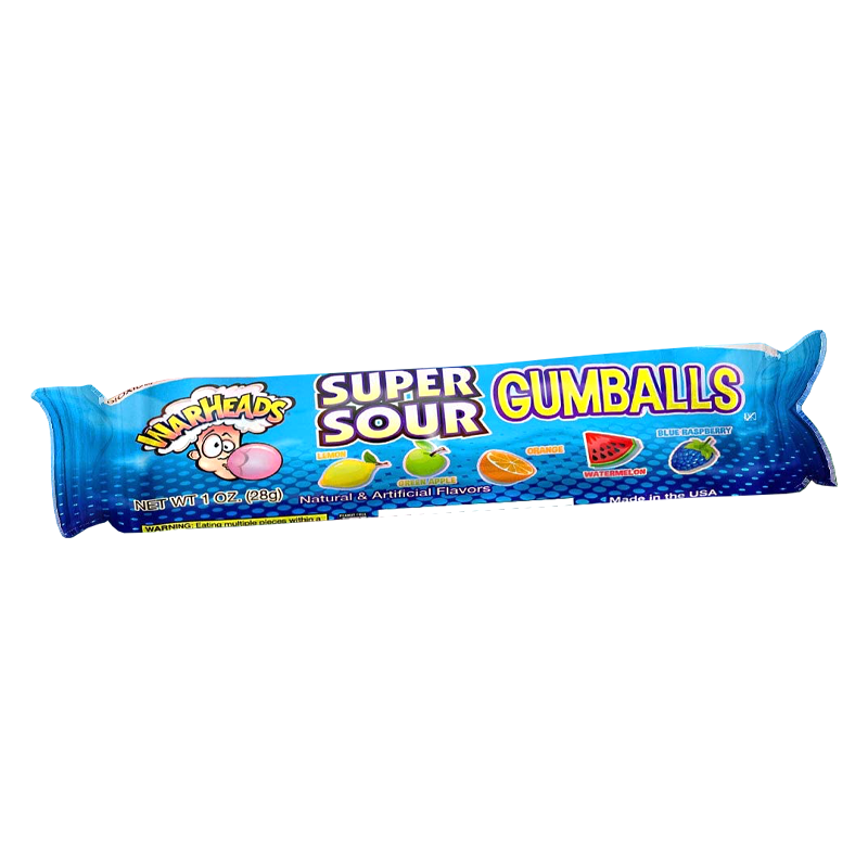 Warheads Super Sour Gumballs 5 Bubble Gum Balls 28g Pack