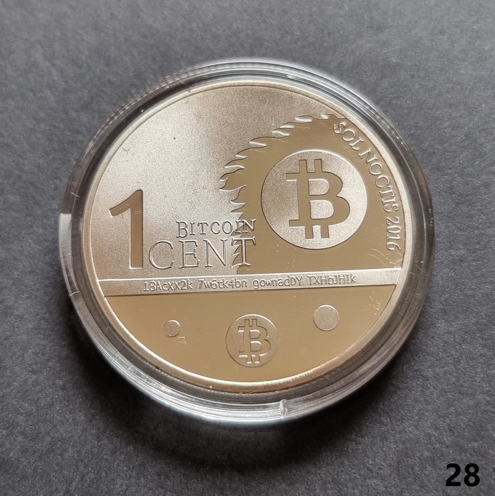 1 BITCOIN Cent silver plated coin