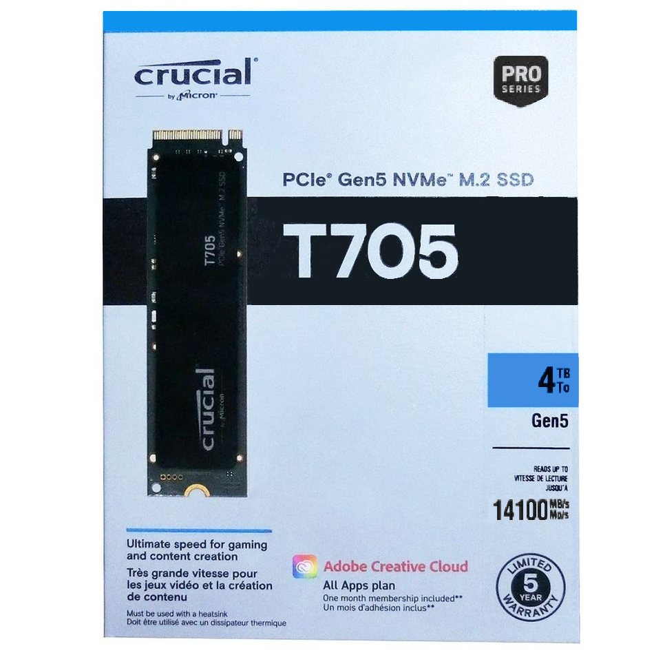 ま*！様 Crucial T705 4TB PCIe Gen5 NVMe SSD Crucial T705 4TB PCIe Gen5 NVMe M.2 SSD with heatsink