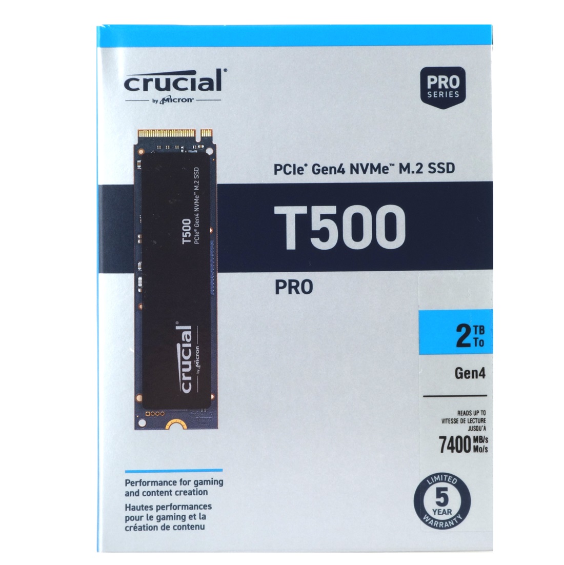 crucial　T500 CT2000T500SSD8JP Crucial T500 2TB Gen4 NVMe M.2 Internal Gaming SSD, Up to