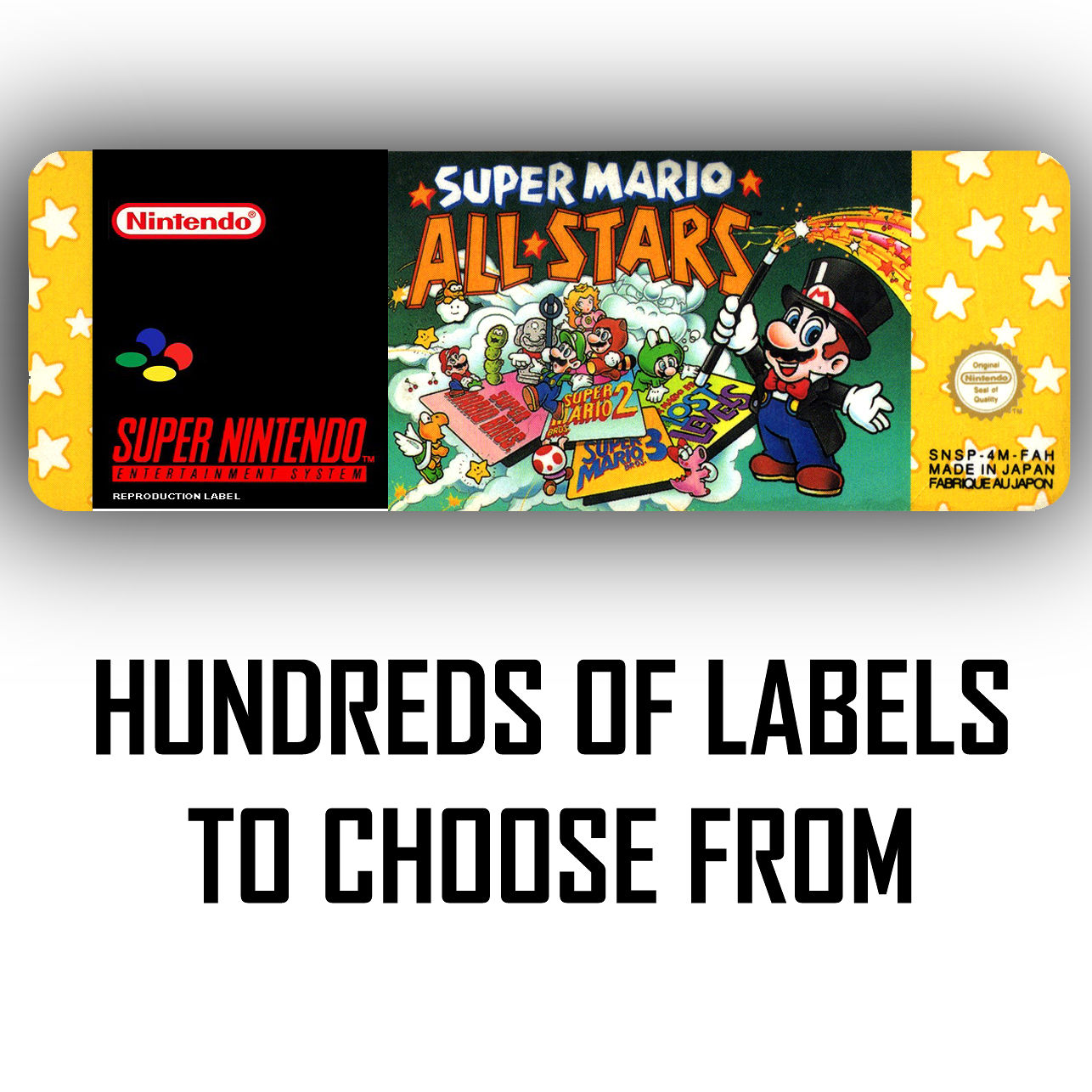 Replacement Snes Pal Cart Labels