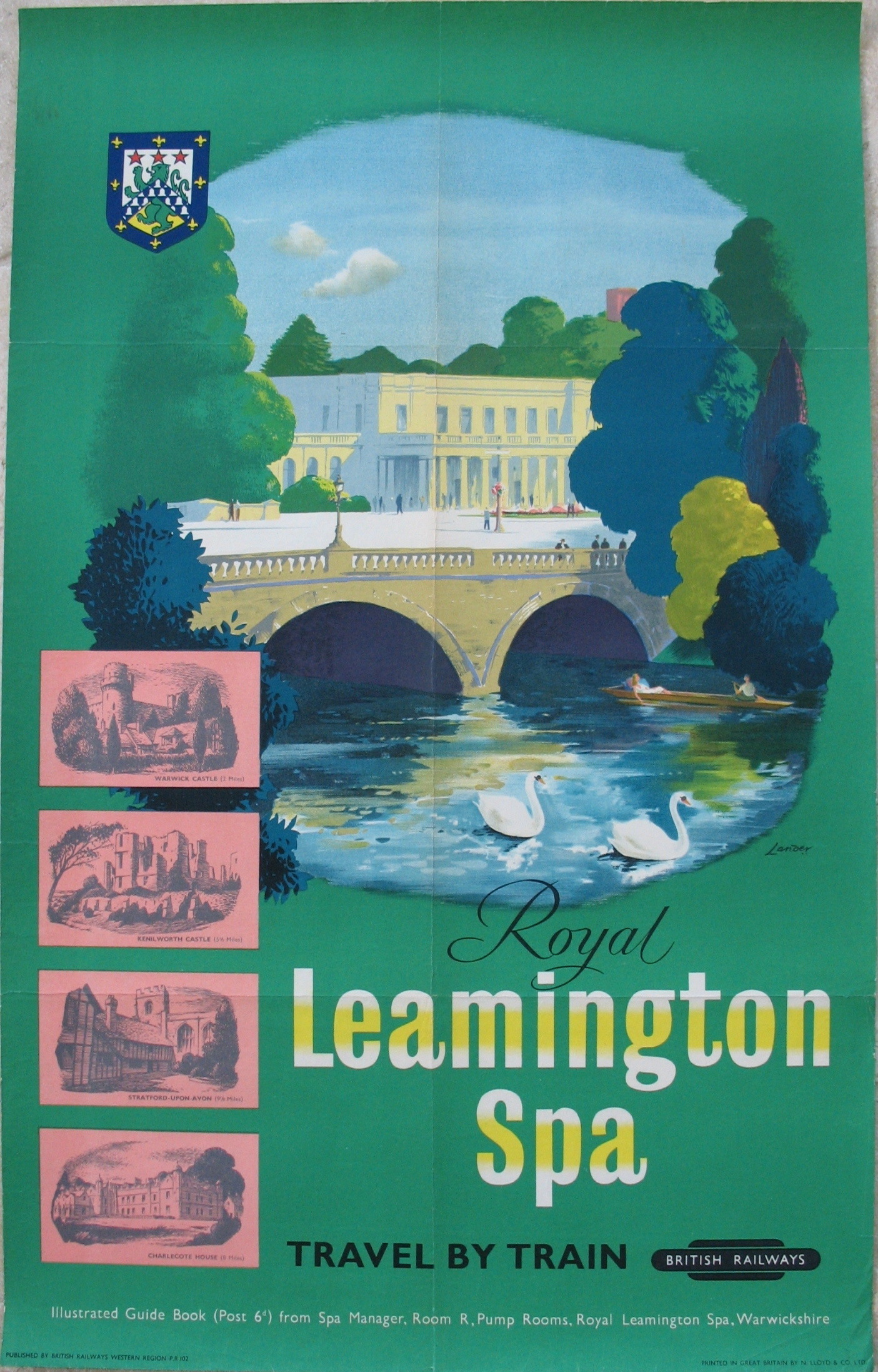 Original Railway Poster Royal Leamington Spa By Reginald Lander