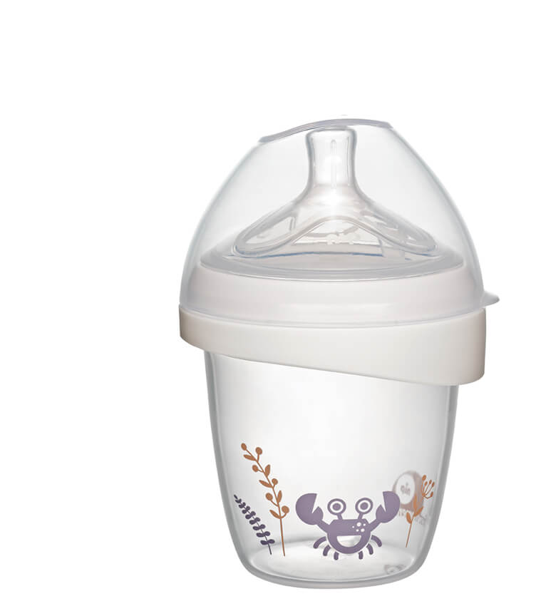 First Moments steklenička za dojenčke s silikonskim cucljem velikosti S, 150 ml