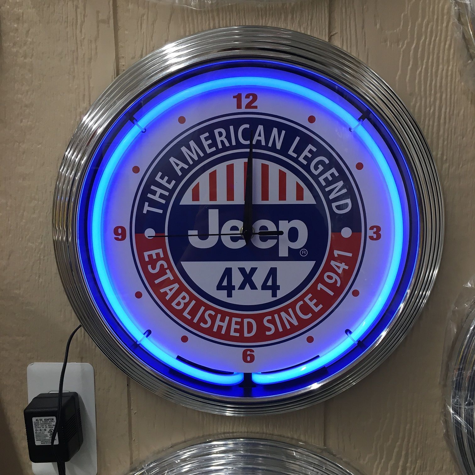 Ford Mustang Blue Neon Clock 15"x15" Ford Mustang Blue Neon Clock 15"x15"
