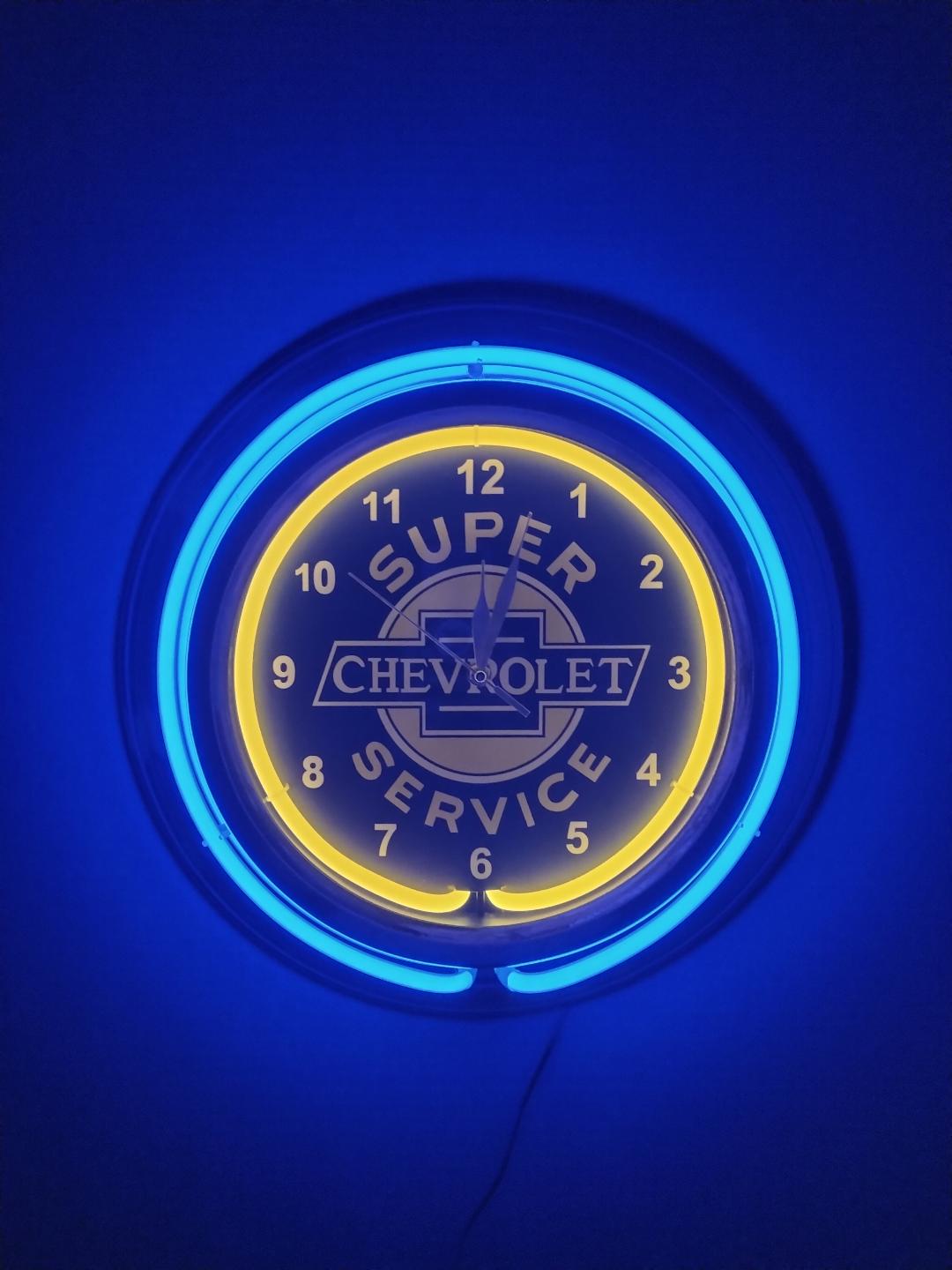 NEW Super Chevrolet Neon Clock / Chevy Neon Clocks