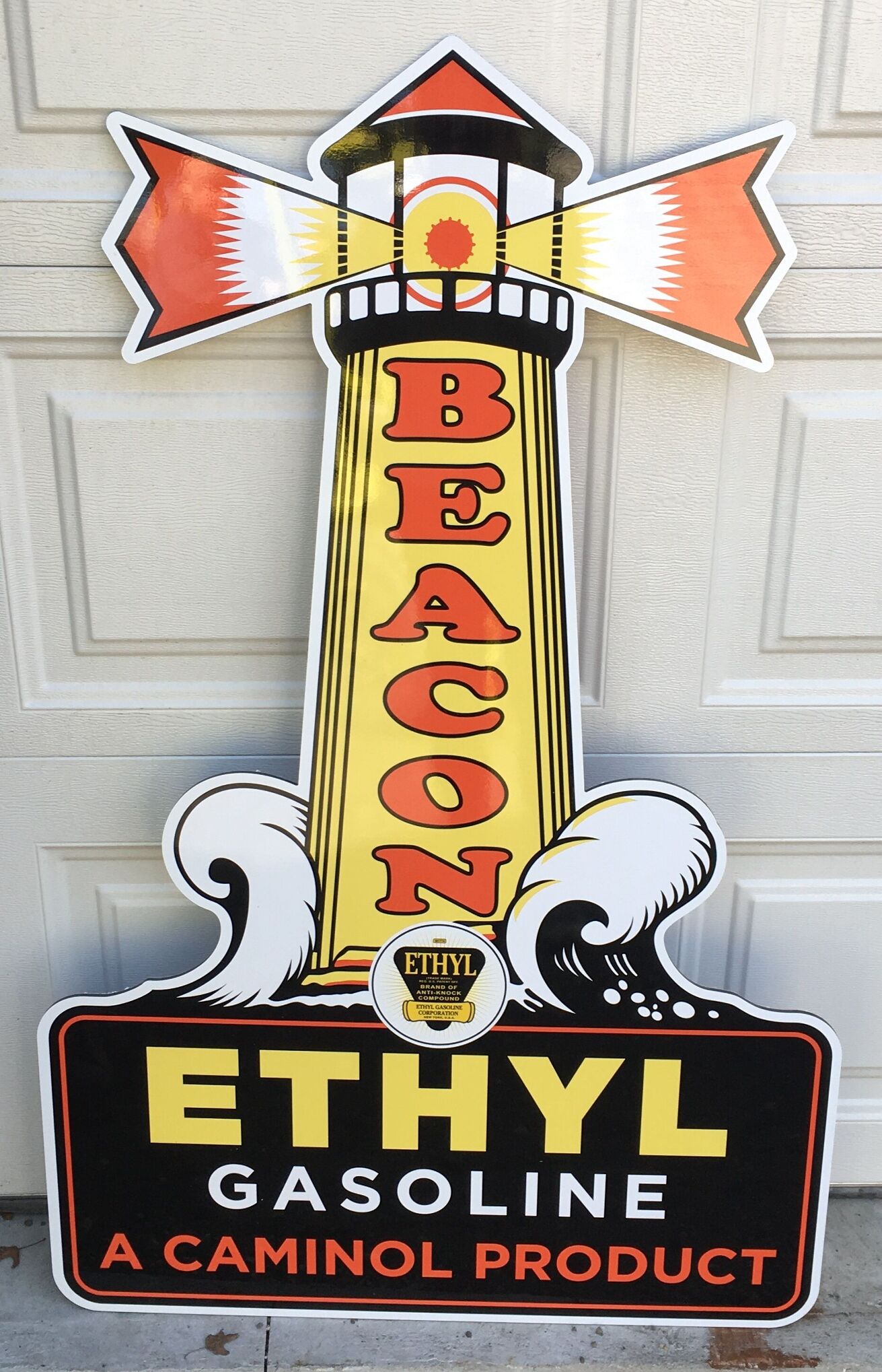 Beacon Ethyl Gasoline Sign / Beacon Gas Signs / Garage Signs for Men