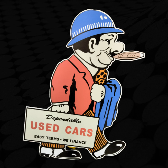 4 ft Used Car Salesman Sign / Dealership Sign / Used Cars Signs / Classic Car / Garage Sign