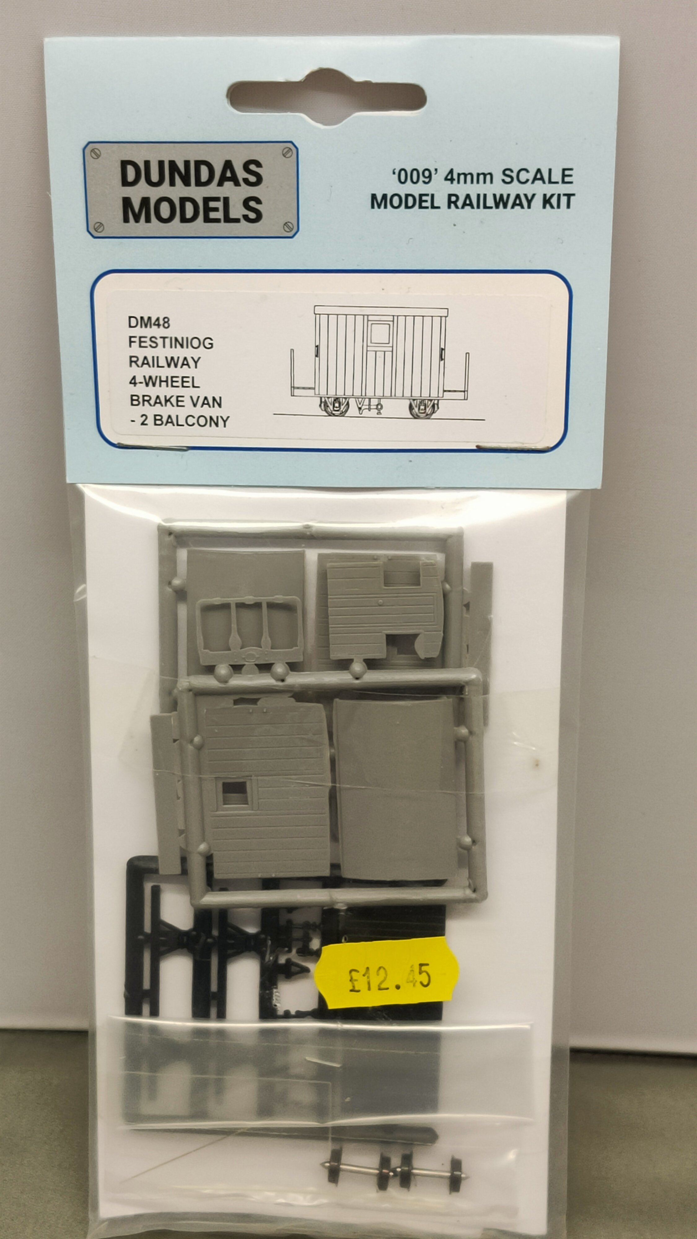 Dundas Models 009. Festiniog railway 2 balcony 4 wheel brake van kit