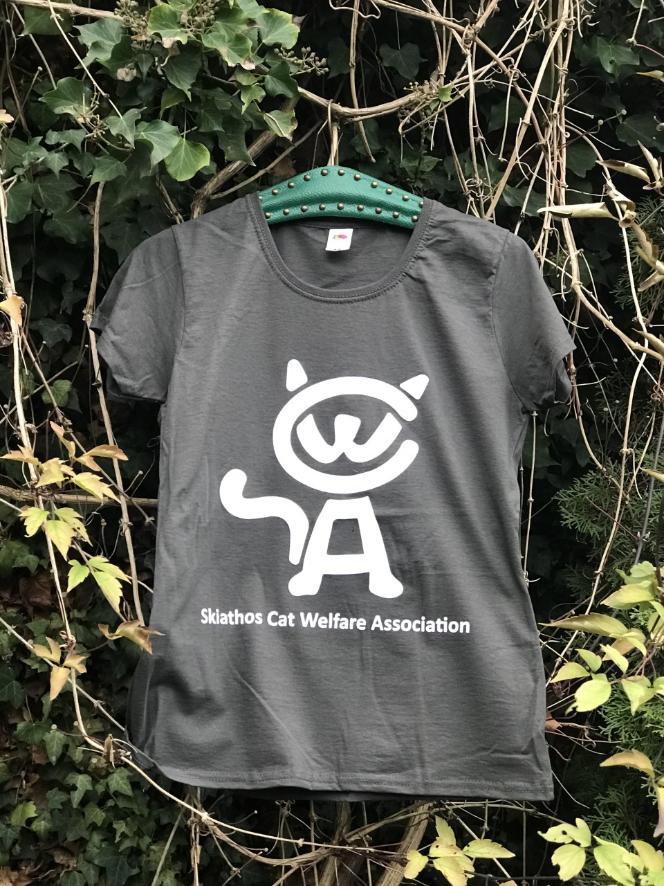 S - Male - Skiathos Cat Welfare T Shirt - anthracite