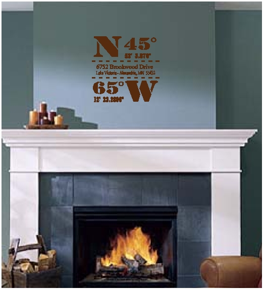 Personalized Coordinates Wall Sticker Custom Coordinates Lettering