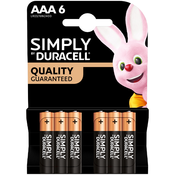 Duracell Batteries 6-Pack - Simply Duracell, AA or AAA, Long-Lasting ...