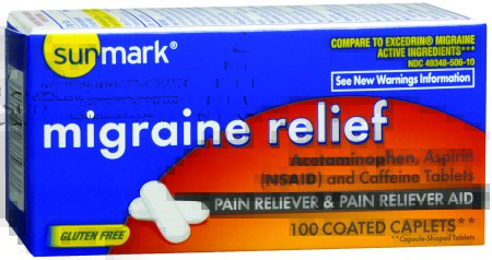 Migraine Pain Relief Tablet 100 per Bottle Excedrin