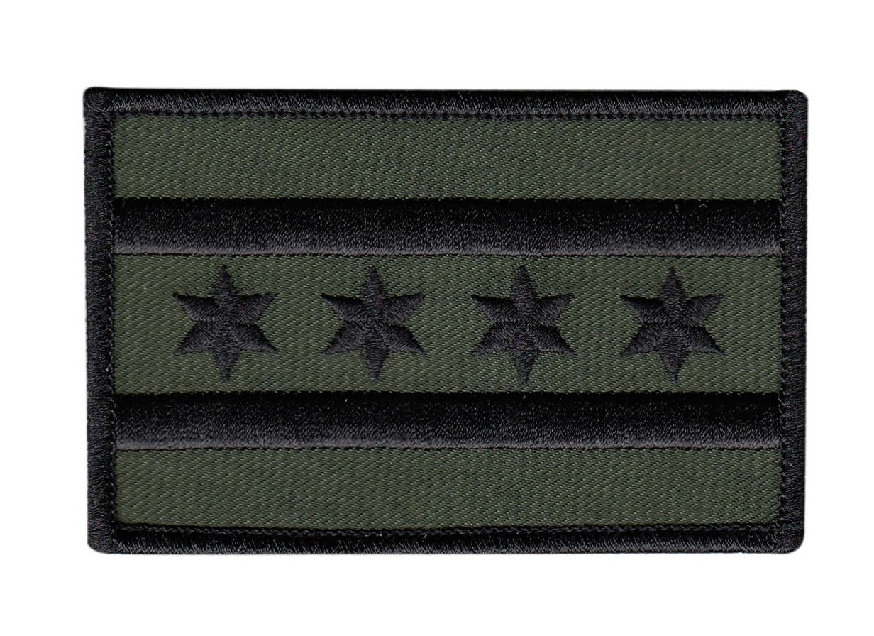 IL Illinois Chicago Flag Tactical Olive Drab