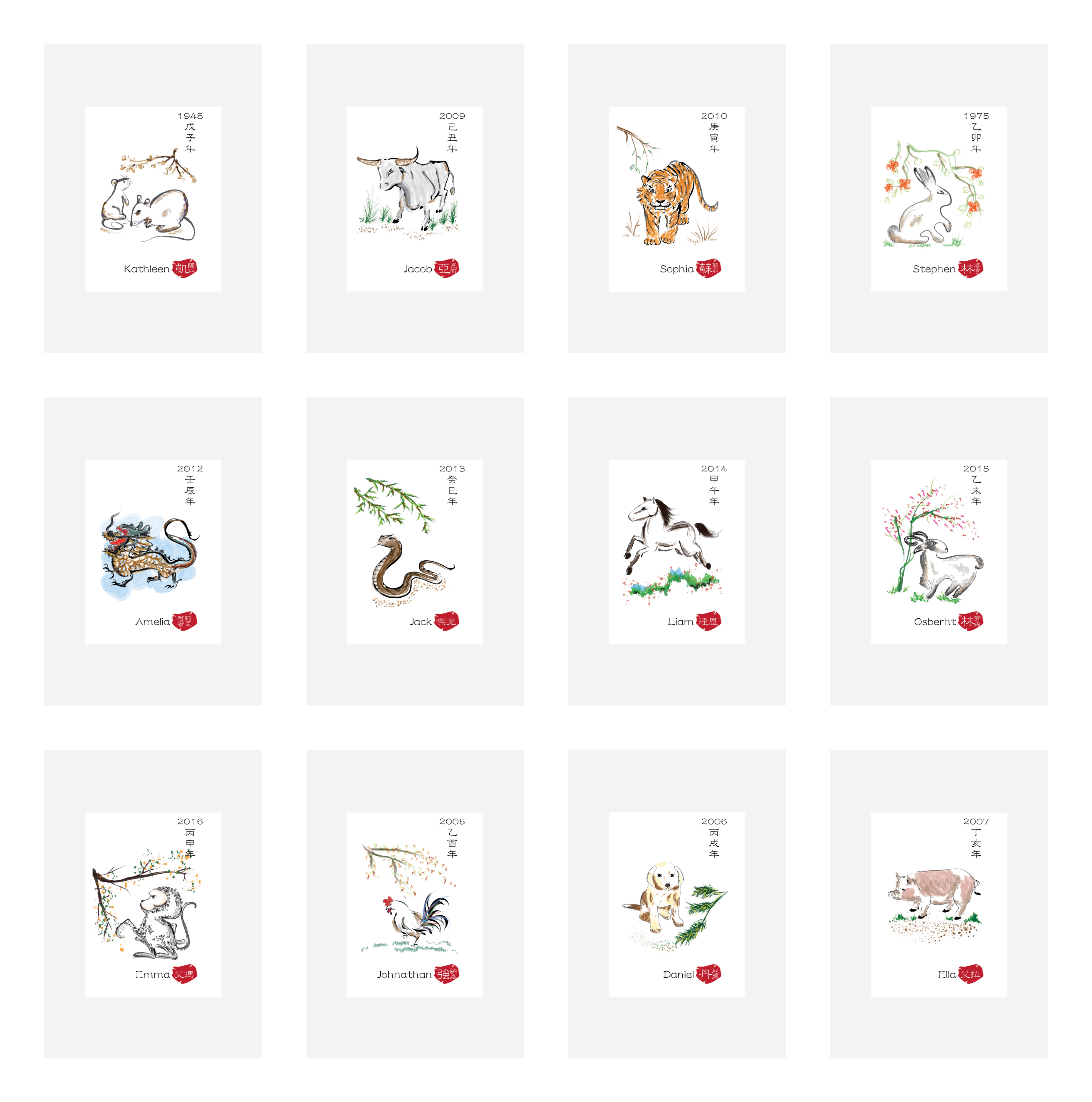 Personalise your Chinese Zodiac | printed on rice paper