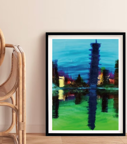 Abstract Taipei 101 | Acrylic on rice paper