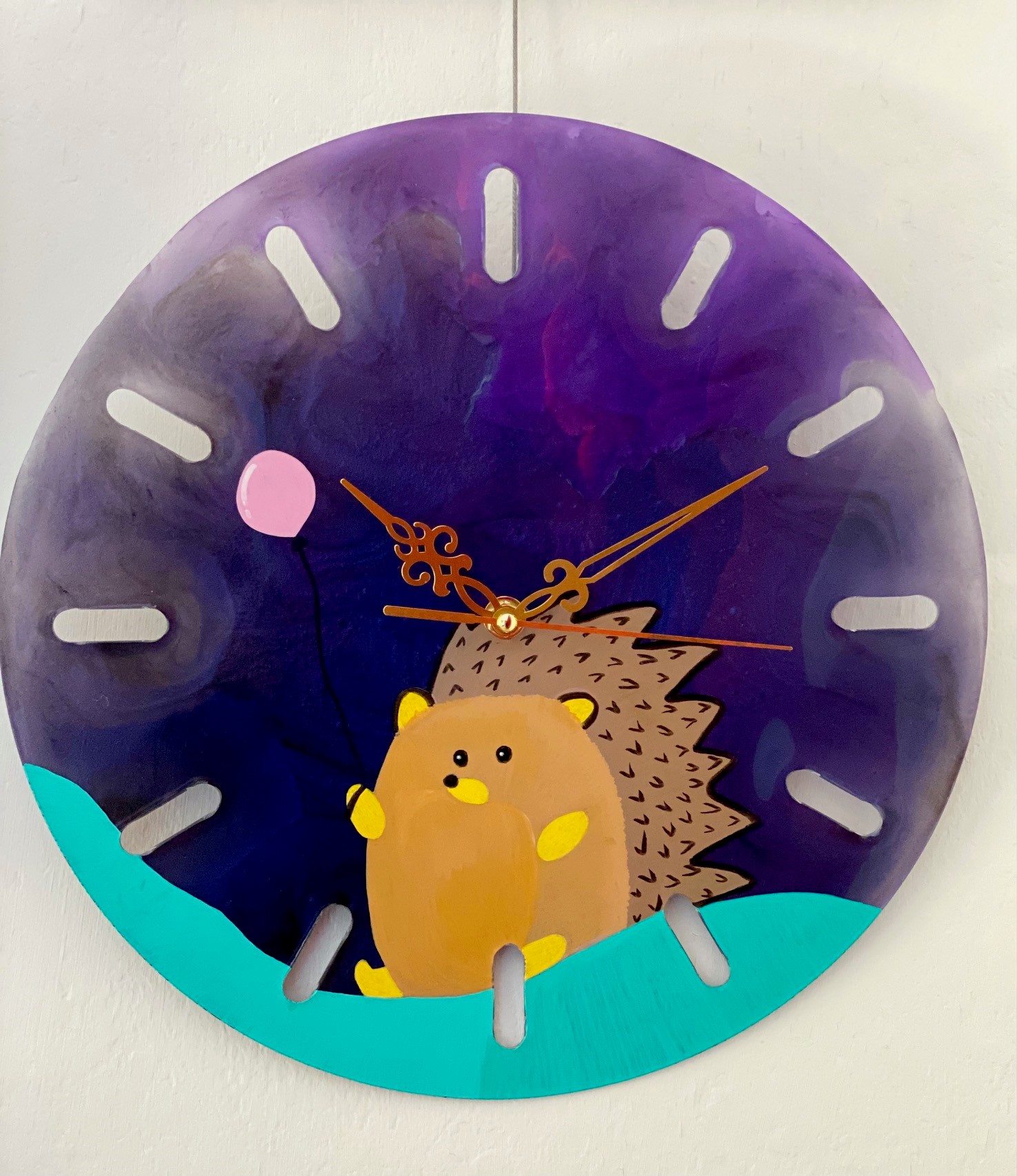 A Hedgehog with a Balloon Wall Clock