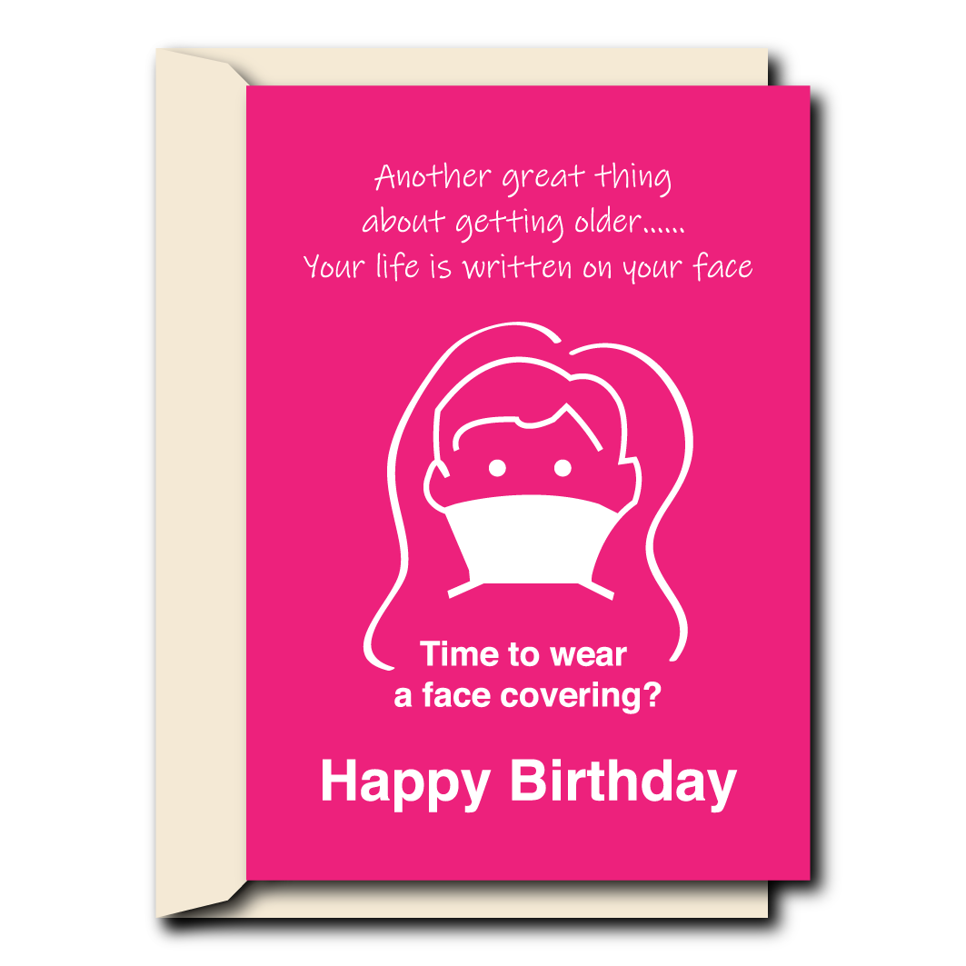 Wear a face covering | Birthday Card