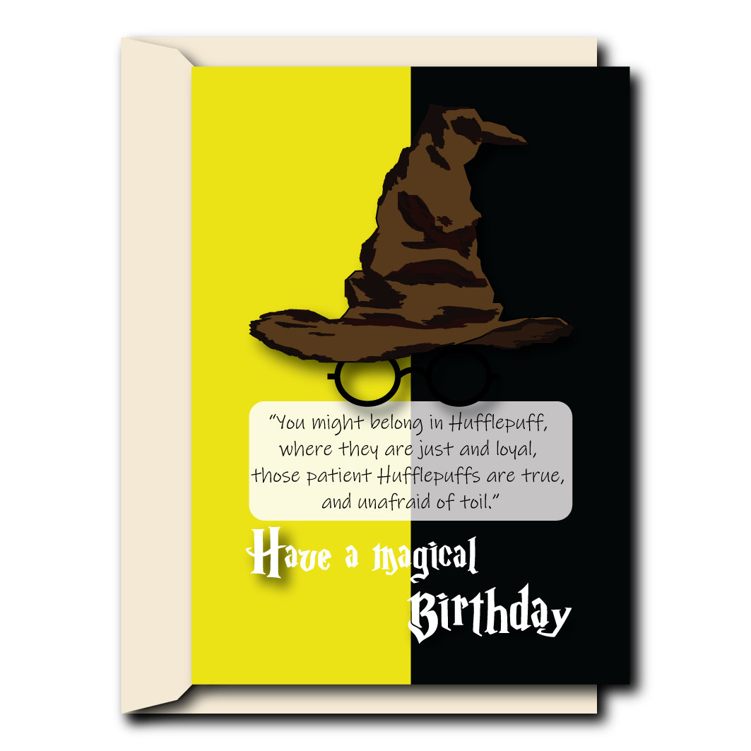 Sorting hat- Hufflepuff | Birthday Card