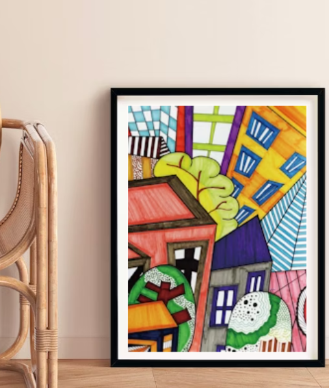 City Skyline | Coloured Marker on paper