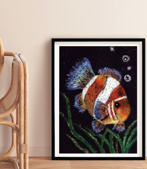 Clownfish | Oil Pastel on paper