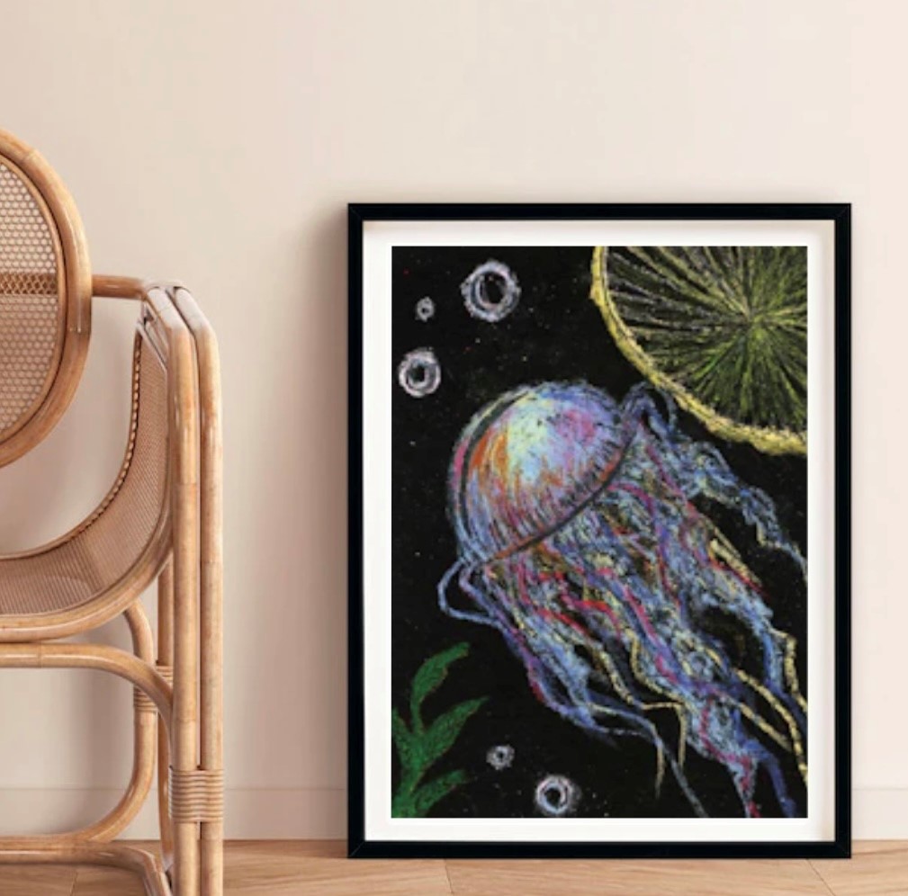 Jellyfish | Oil Pastel on paper