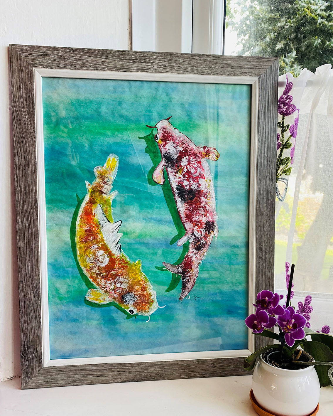 Koi Fish | Acrylic on rice paper