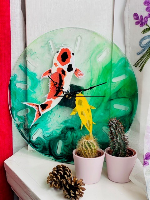 Koi Fish Wall Clock