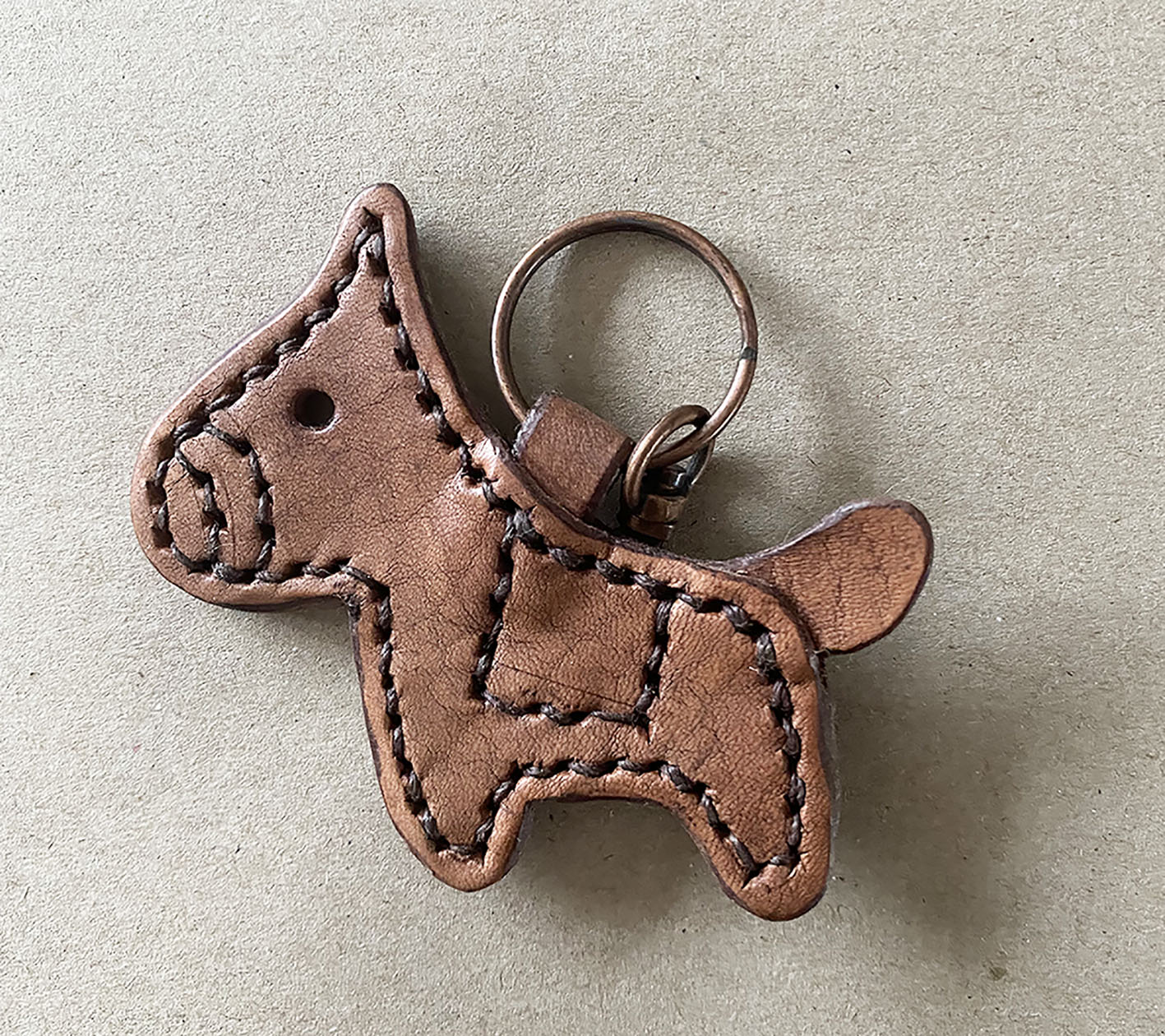 Genuine Leather Horse Keyring