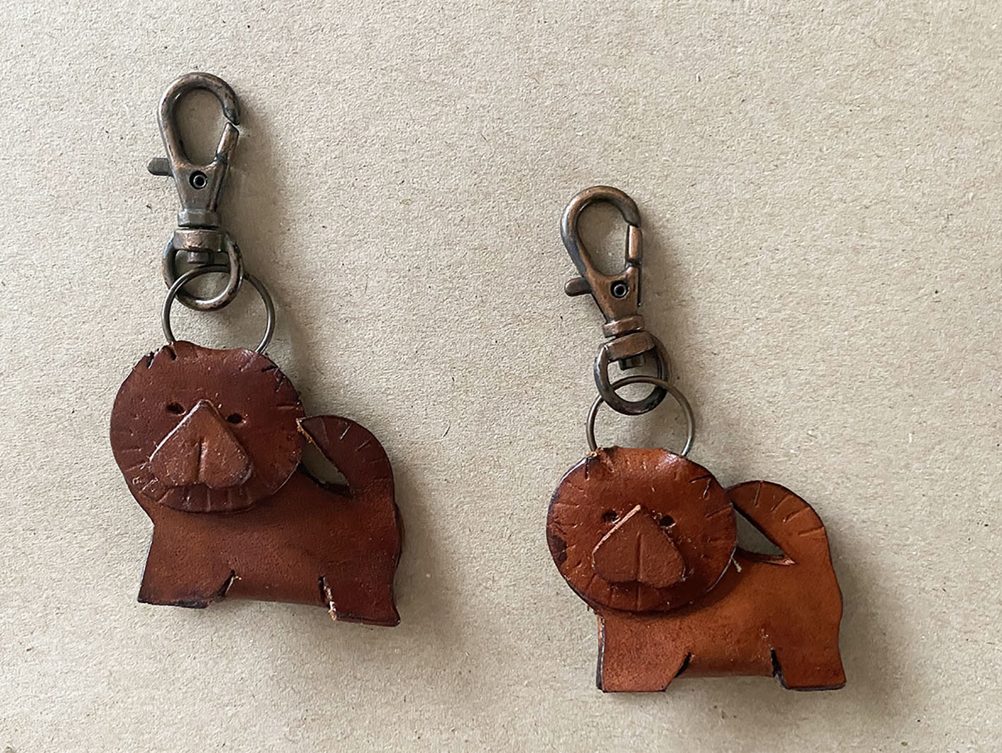 Genuine Leather Chow Chow Keyring