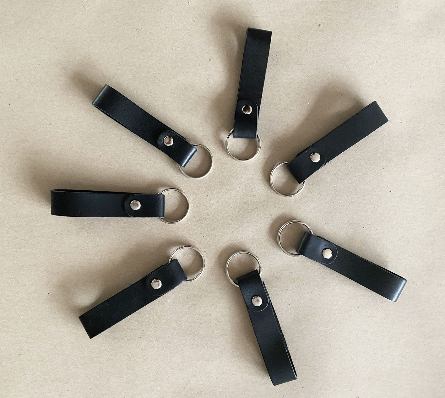 Genuine Black Leather Keyring