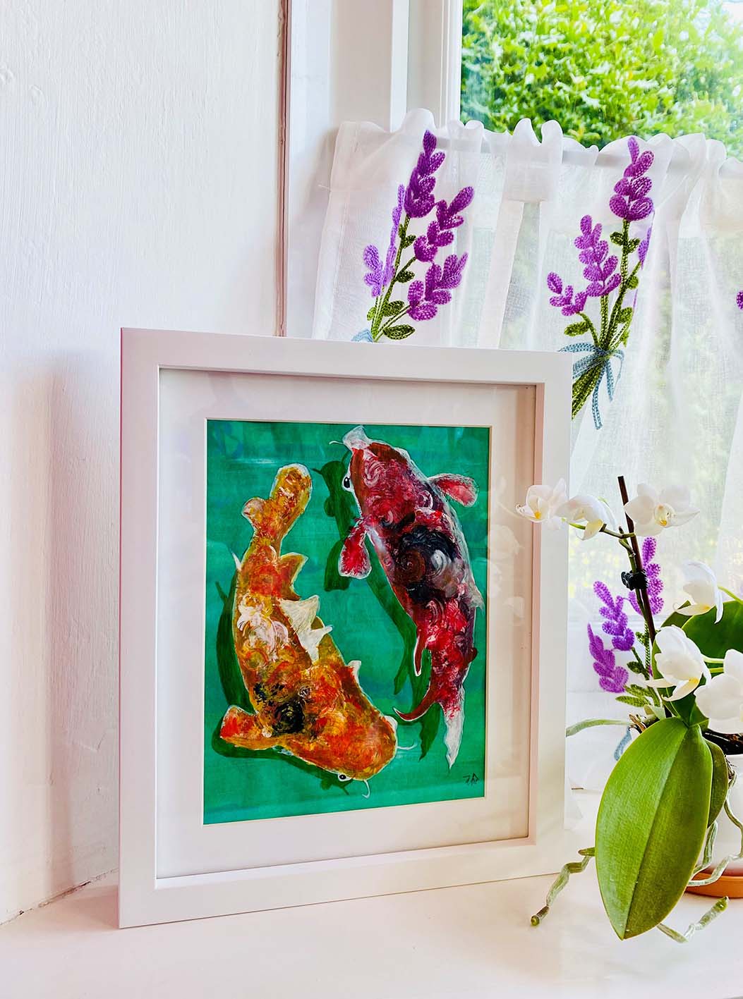 Koi Fish II | Acrylic on rice paper