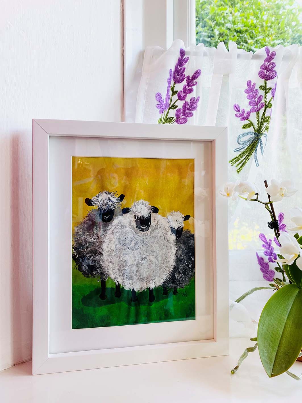 Three Sheep | Acrylic on rice paper